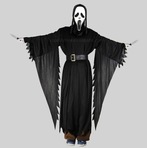 Costume de squelette fantôme complet du corps d'horreur avec couvre-chef effrayant de zombie monstre de vampire adulte Halloween fête masque en latex matériel PC - Product Image 4