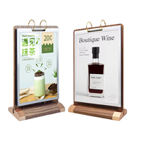 Support de table robuste de qualité supérieure pour affichage de menu, panneau à feuilles mobiles, avec anneau métallique pour menu, liste de prix, restaurant, café