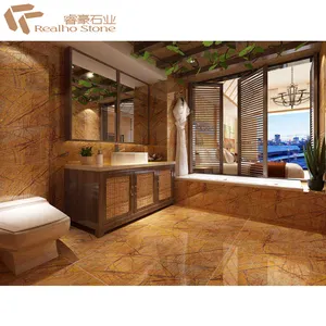 China Factory Cheap Price Rainforest Brown Marble 24x24 Tiles
