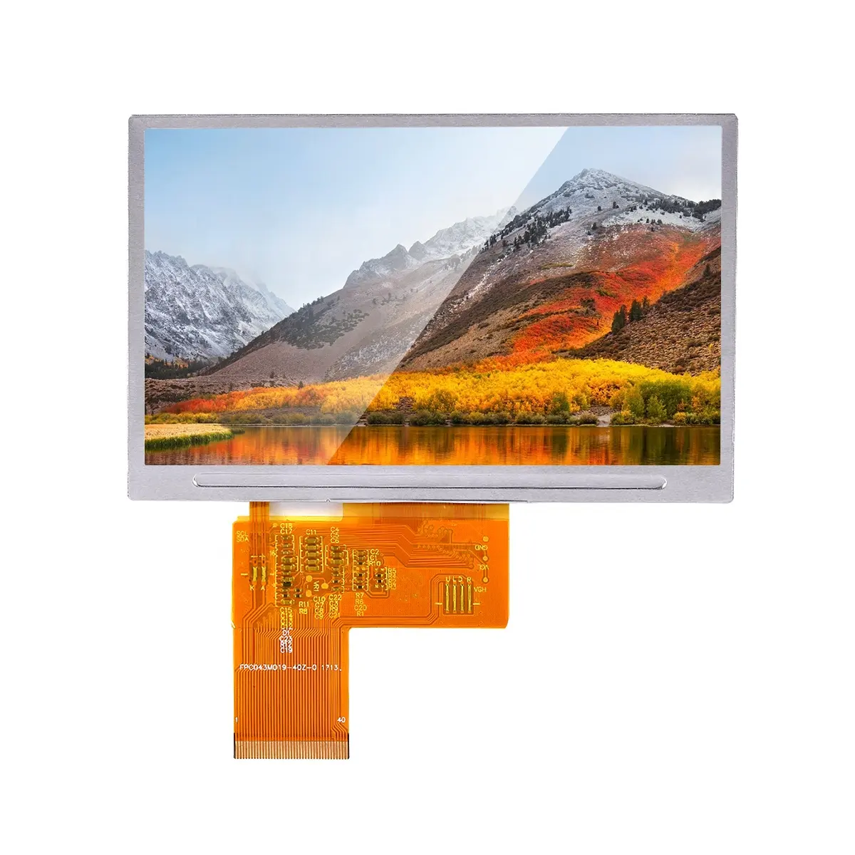 Tela transmissiva industrial rgb 4.3 "4.3", 480*272, painel lcd tft, tela sensível ao toque