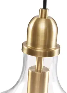 Modern Design Gold Pendant LightとClear Glass Shade Industrial Chandelier Hanging LampためDining Room Kitchen