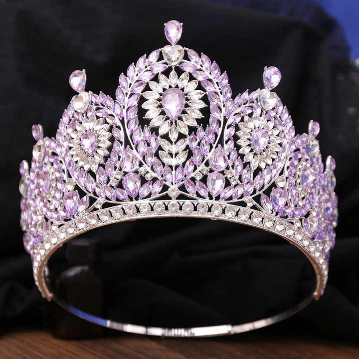 HZ113 Diadème Pourpre Argent Couronne