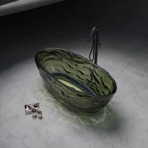 <span class=keywords><strong>Baignoire</strong></span> ovale à motif ondulé, indépendante et intégrée, pour hôtel, maison d'hôtes, en résine colorée, transparente, en cristal - Product Image 3