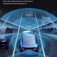 Cámara para Coche 4K HD de 3 Canales IPS con 3 Lentes (Frontal, Interior y Trasera), DVR, GPS, WiFi, Monitor de Estacionamiento y Caja Negra
