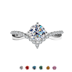 Toptan 925 S925 gümüş Moissanite nişan taç yüzük VVS D renk 1 karat kadın düğün söz Band - Product Image 3