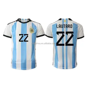 MENUTT थोक/कस्टम 2020/23 फुटबॉल अर्जेंटीना #10 मेस्सी राष्ट्रीय टीम जर्सी खेल फिटनेस गति सूखी