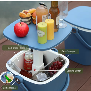 Enfriador de mesa fría con asa, abridor de botellas, Enfriador de cerveza y vino ligero, reuniones, picnics y barbacoas en el patio trasero - Product Image 3