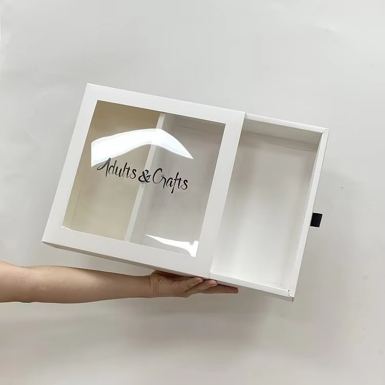Custom Logo Drawer Folding Paper Gift Box With Ribbon for Belt Crafts Soap Packing