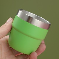 Tasses à bière personnalisées en acier inoxydable 304 à double paroi de 4oz, 6oz, 8oz, avec couvercle en option, pour café et thé