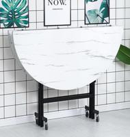 Tréteau d'extérieur 5 pieds placage de traiteur Table pliante ronde mobile avec roues