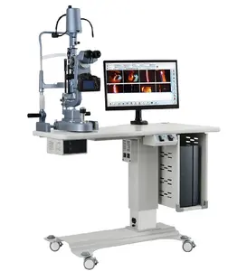 Lâmpada de fenda com tabela de software de câmera digital e computador, equipamento óptico oftalmático da china com luz led kit de hospital médico
