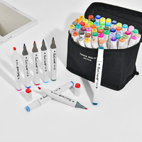 Lot de marqueurs double pointe monochromes pour étudiants, idéal pour la peinture et l'aquarelle, papeterie créative, avec logo personnalisable