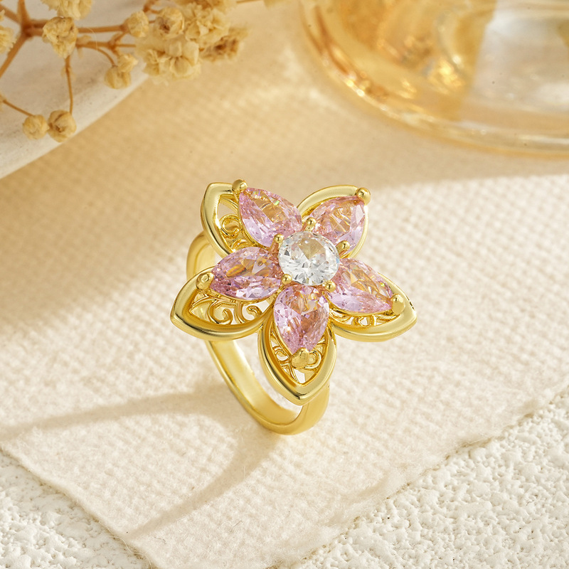 Wholesale 18k Gold Plated Rotating Sunflower
