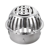 Siphon de toit en acier inoxydable poli au design moderne, avec filtre pour tubes 75/110/150, pour la maison, la récupération des eaux pluviales, les balcons et les piscines