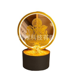 Buddha Statue With Backlight Round <b>Electric</b> Water Feature For <b>Desk</b> Office Decor - Product Image 5
