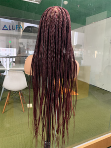 DX610 Hot Selling Transparent Full Lace Corn Braided <strong>Wigs</strong> for Black Women Synthetic Hair Glueless Boho Box <strong>Braids</strong> <strong>Wig</strong> 30 Inch - Product Image 4