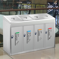 Poubelle de recyclage en acier inoxydable fabrication de dessins OEM Poubelle de classification de centre commercial Poubelle