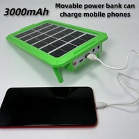 Kit d'éclairage solaire mini rechargeable par USB avec ampoules LED et panneaux solaires pour jardin et bureau, indice de protection IP65