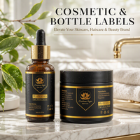 Étiquettes personnalisées imperméables en feuille d'or, étiquettes de bouteille de luxe, impression d'étiquettes adhésives pour les flacons de soins de la peau et des cheveux