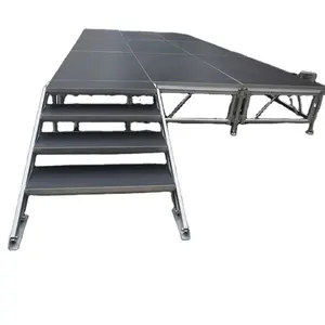 6061-T6 aluminum frame and plywood panel exhibition stand stage with stable system and quickly assemble