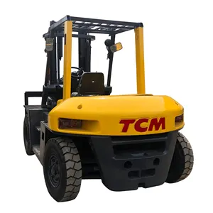 TCM 7 ton kullanılmış Forklift yan vardiya forklift dizel ride-on dört tekerlekten çekiş hidrolik orijinal TCM 7 ton forklift 70 tcm