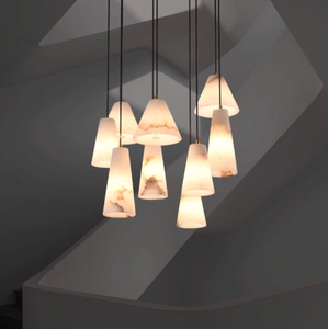 Lámpara Colgante de Cobre y Mármol LED Personalizable con Pantalla de Alabastro para Comedor/Sala de Estar/Cocina, Varios Tamaños, 1 Año de Garantía - Product Image 6