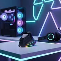 Mouse Optik Vertikal Nirkabel Dual-mode 4800DPI Isi Ulang 9 Tombol Ergonomis Backlit RGB 1 Speed Roller Stok Tersedia