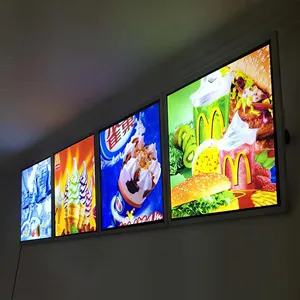 Hot Sale LED Ultra-Thin Slim Light Box Aluminum Pull Out Poster Luminous Light Box for Restaurants,Stores