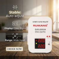 Harga Pabrik Regulator Tegangan Digital Aluminium Fase Tunggal 220V 50/60 Hz Otomatis Terpasang di Dinding dengan Layar Digital SVC