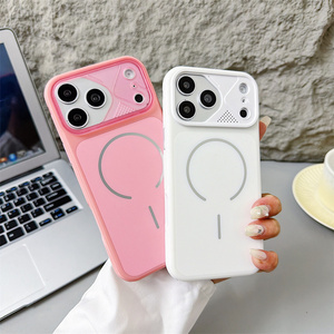 Original Linen Textured Magnetic Phone case for iPhone 17 16 15 14 Pro Max Transparent Converted colorful <b>PC</b> hard Back Cover - Product Image 4