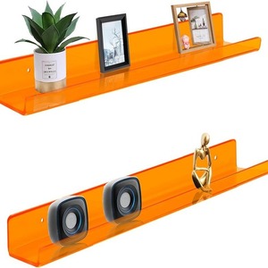 Estantes flotantes de acrílico <span class=keywords><strong>amarillo</strong></span> transparente al por mayor para estanterías de pared de baño estanterías - Product Image 2
