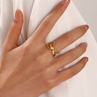 Cincin Baja Anti Karat Bentuk X Minimalis Trendi, Gaya Eropa dan Amerika, Gaya Instagram, Serbaguna dan Berkepribadian, 18K