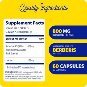 Cápsulas de Berberina de Marca Privada OEM/ODM - Suplemento de Berberina Natural de Alta Pureza - Product Image 2