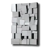 Горячая Распродажа современный дизайн художественный большой прямоугольный 3D Серебряный Настенный декор декоративное настенное зеркало