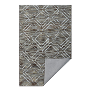 Modern Geometric Area Rug Rectangle Polyester Low Pile Stain Resistant Rubber Backing Living Room Use - Product Image 4