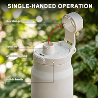 Bouteille d'eau multifonctionnelle en acier inoxydable de 32 oz avec un récipient profond de 10 oz pour les noix, les compléments alimentaires et la protéine en poudre, pour l'extérieur