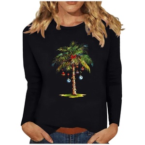 Spot europeo e americano sito web indipendente <span class=keywords><strong>natale</strong></span> vendita calda girocollo da <span class=keywords><strong>donna</strong></span> a maniche lunghe modello di <span class=keywords><strong>t</strong></span>-<span class=keywords><strong>shirt</strong></span> personalizzato - Product Image 2
