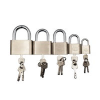 Cadenas en fer arqué nickelé de 60mm avec porte à cartes coulissante et serrure d'armoire en acier et alliage de zinc de taille 50mm