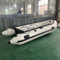 Bateau pneumatique populaire certifié CE européen 4m 5m avec sièges en aluminium et aluminium blanc