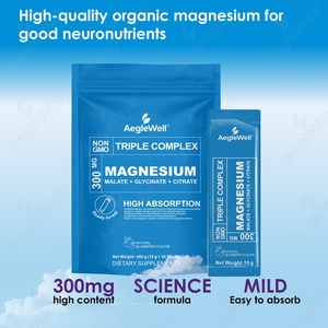 AegleWell Triple Complex Magnesium Stick Packs 300 mg de <span class=keywords><strong>magnesio</strong></span> elemental |   Alta Absorción, Apoya la Energía y el Sueño, 30 Sobres - Product Image 2