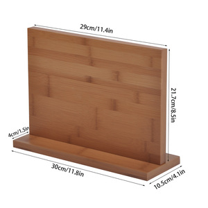 Porte-couteaux magnétique en bambou, 5 pièces, rangement pour comptoir, support à couteaux de cuisine - Product Image 5