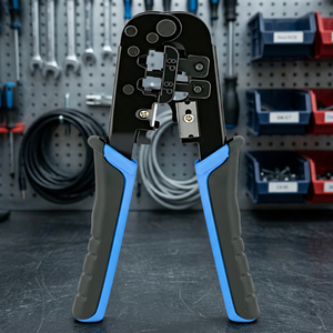 Pince à sertir RJ45 8P8C 6P6C, outil de sertissage et de dénudage de fiches modulaires avec poignée ergonomique pour câbles réseau Ethernet et téléphoniques Cat5e Cat6 - Product Image 4