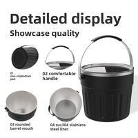 Seau à glace grande capacité 7,7 L pour événements extérieurs et bars, en acier inoxydable double paroi, isolation ultra-longue durée, refroidisseur de boissons froides