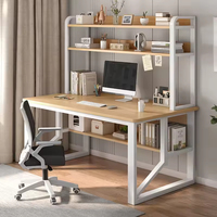 Escritorio de Computadora Convertible de Madera con Estantería y Cajones, Mesa de Estudio Multifuncional para el Hogar, para Dormitorio, Uso Estudiantil