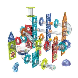 120pcs DIY चुंबकीय टाइल्स इमारत ब्लॉकों संगमरमर चलाने उदय गेंद कक्षीय ट्रैक ब्लॉक खिलौना बच्चों के लिए स्टेम प्रकाश चुंबक ब्लॉक सेट