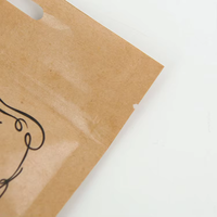 Sacs en papier imprimés personnalisés emballage de biscuits sac en papier kraft brun pochette zip-lock debout sacs à fermeture éclair avec fenêtre