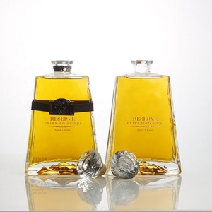 Venta al por mayor logotipo personalizado forma cuadrada 750ml claro lujo vino whisky <span class=keywords><strong>vodka</strong></span> Ron Ginebra tequila botella de vidrio con tapa de corcho - Product Image 1