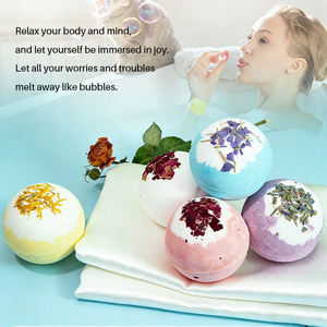 Bombes de bain relaxantes et anti-stress faites à la main, aux cristaux naturels de luxe, aux fleurs séchées, pour bain moussant et douche, 100g - Product Image 3