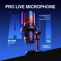 Microphone sans fil professionnel 115 dB avec suppression de bruit IA, mini microphone sans fil pour créateurs de contenu, équipement USB RGB, micro de studio