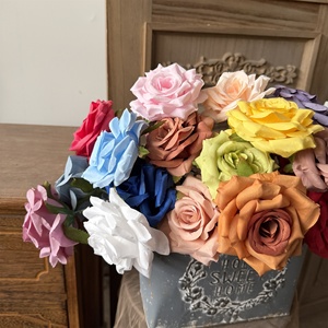 Têtes de roses artificielles de 10 cm pour mariage, anniversaire, fête, accessoires de gâteau DIY, décoration murale - Product Image 4